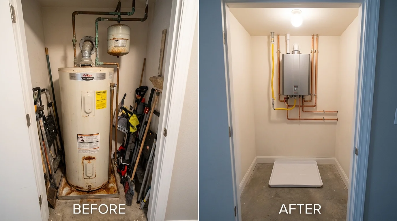 Tank water heater versus wall-mounted tankless unit comparison for Juneau, AK homeowners